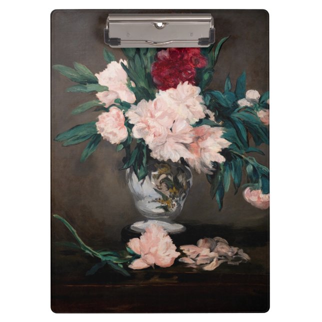 Edouard Manet - Vase of Peonies on  Small Pedestal Clipboard (Front)