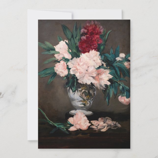 Edouard Manet - Vase of Peonies on  Small Pedestal Invitation (Front)