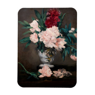 Edouard Manet - Vase of Peonies on Small Pedestal Magnet