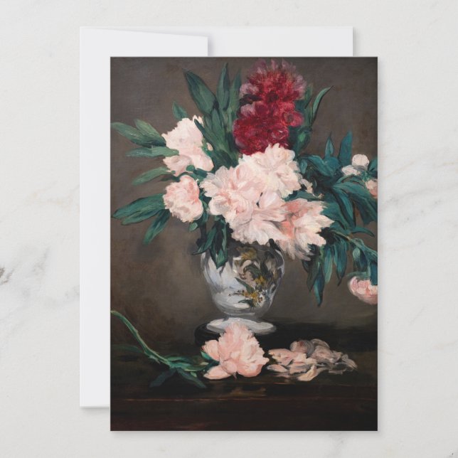Edouard Manet - Vase of Peonies on  Small Pedestal Thank You Card (Front)