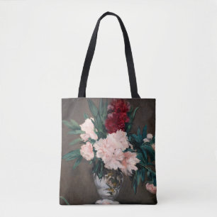 Edouard Manet - Vase of Peonies on  Small Pedestal Tote Bag