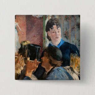 Edouard Manet - Waitress Serving Beer 15 Cm Square Badge