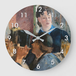 Edouard Manet - Waitress Serving Beer Large Clock