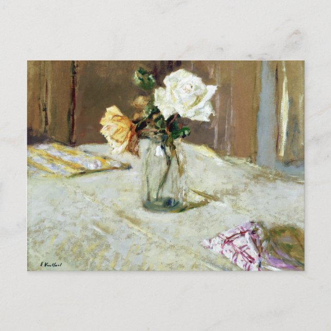 Edouard Vuillard Roses in a Glass Vase Postcard (Front)