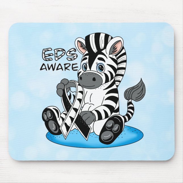 EDS Awareness Zebra Ribbon  Mouse Pad (Front)