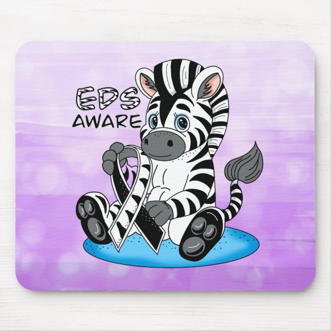 EDS Awareness Zebra Ribbon  Mouse Pad (Front)