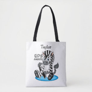 EDS Awareness Zebra Ribbon  Tote Bag