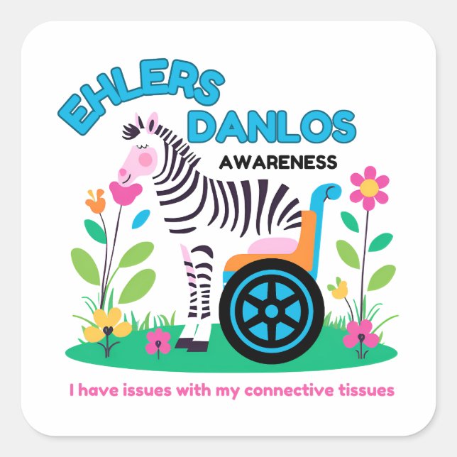 EDS Awareness Zebra Sticker (Front)