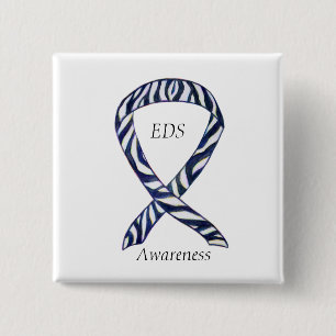 EDS Awareness Zebra Stripe Ribbon Custom Pin