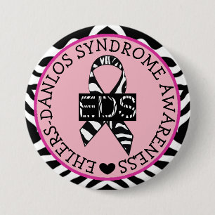 EDS Ehlers-Danlos Syndrome Awareness Pink Button