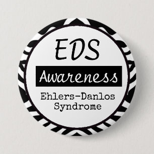 EDS Ehlers-Danlos Syndrome Awareness Zebra Button