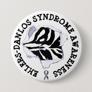 EDS Ehlers-Danlos Syndrome Awareness zebra Button