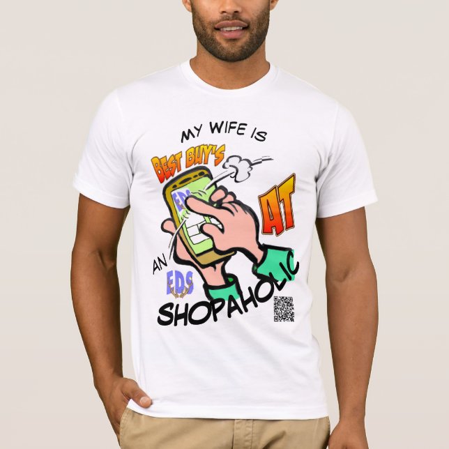 EDS Shopaholic Wife Cartoon T-Shirt (Front)