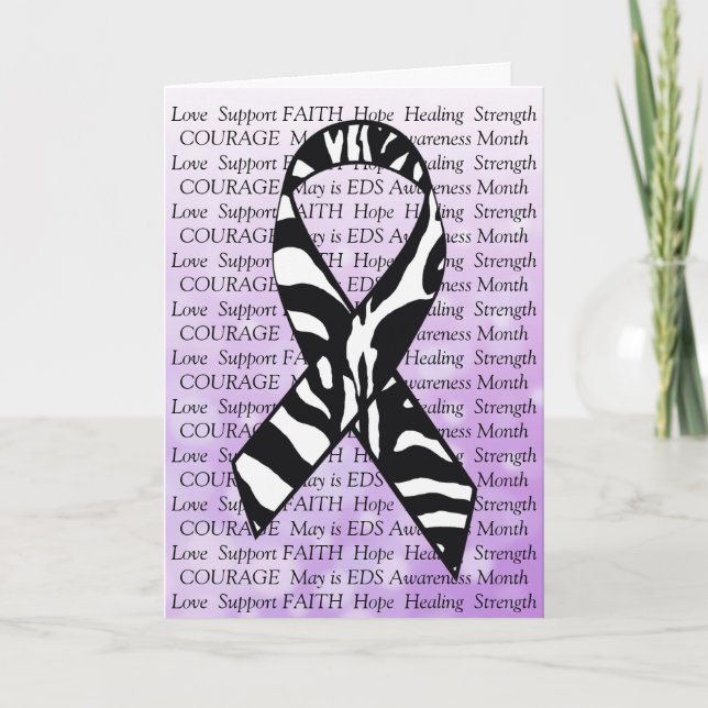 EDS Support Friendship Encouragement  Ribbon Card (Front)