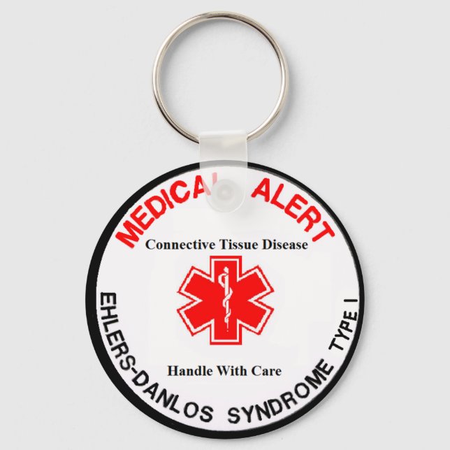 EDS type 1 medical alert keychain (Front)