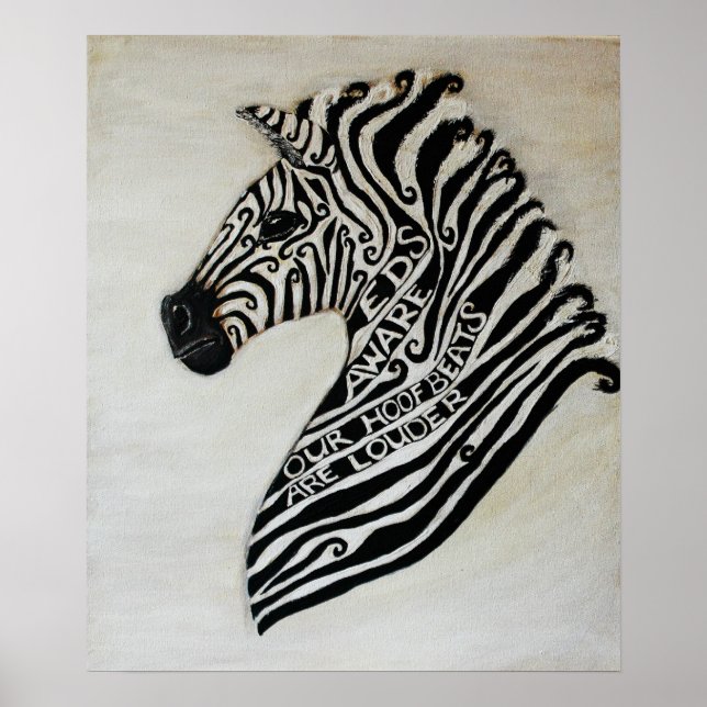 EDS Zebra by Artist Cherish Fletcher Poster (Front)