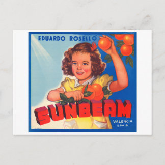 Eduardo Roselli Sunbeam VIntage Crate Label Postcard