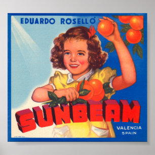 Eduardo Roselli Sunbeam VIntage Crate Label Poster