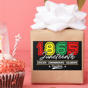 Educate Commemorate Celebrate 1865 Juneteenth Rectangular Sticker