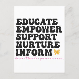 Educate Empower Support Nurture Inform Breastfeed Postcard