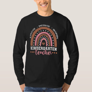 Educate Motivate Inspire Kindergarten Teacher Leop T-Shirt