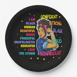 Educated Black Girl Magic 77 Paper Plate