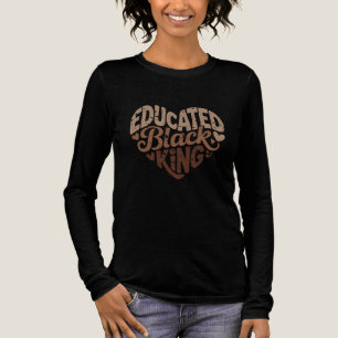 Educated Black King   Afro Pride Quote   Black Tri-Blend Shirt