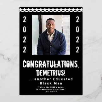 Educated Black Man 2022 Graduation Invitation