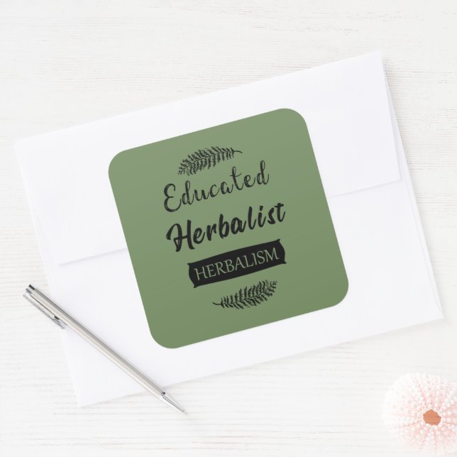 Educated Herbalist natural medicine Square Sticker (Envelope)