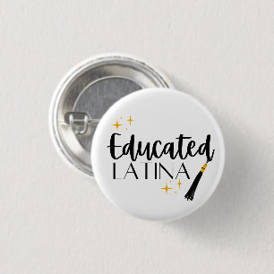 Educated Latina with Stars and Tassel Female  3 Cm Round Badge