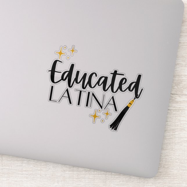 Educated Latina With Stars And Tassel Sticker (Detail)