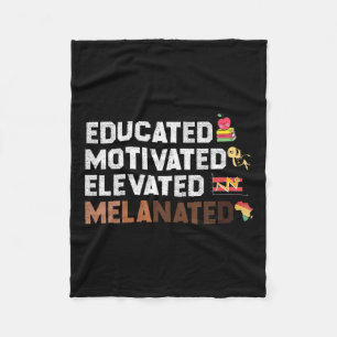 Educated Motivated Elevated Melanated African Amer Fleece Blanket