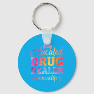 Educated Nurse Life Funny Nurse Heart Beat Key Ring