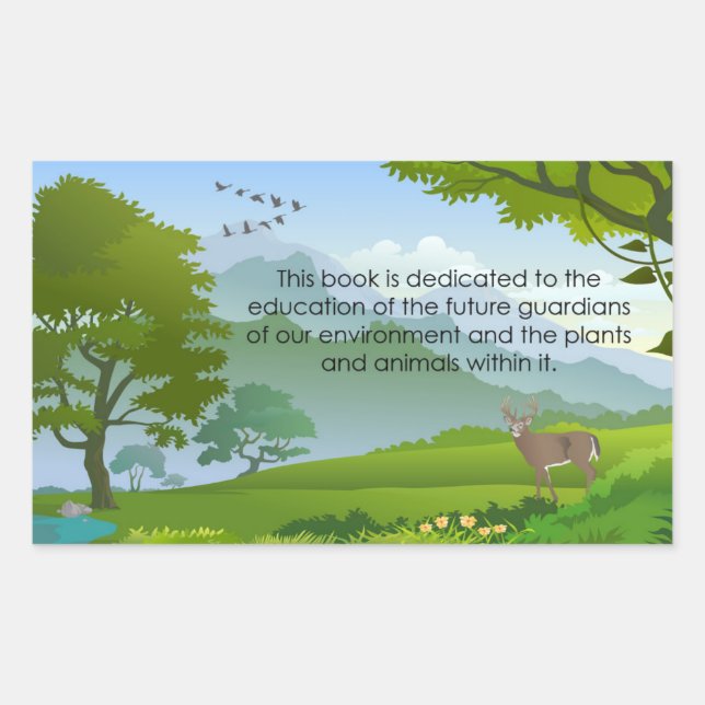 Education Book Plate Rectangular Sticker (Front)