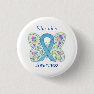Education Butterfly Awareness Ribbon Art Pin