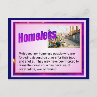 Education, Citizenship,Refugees, Homeless Postcard