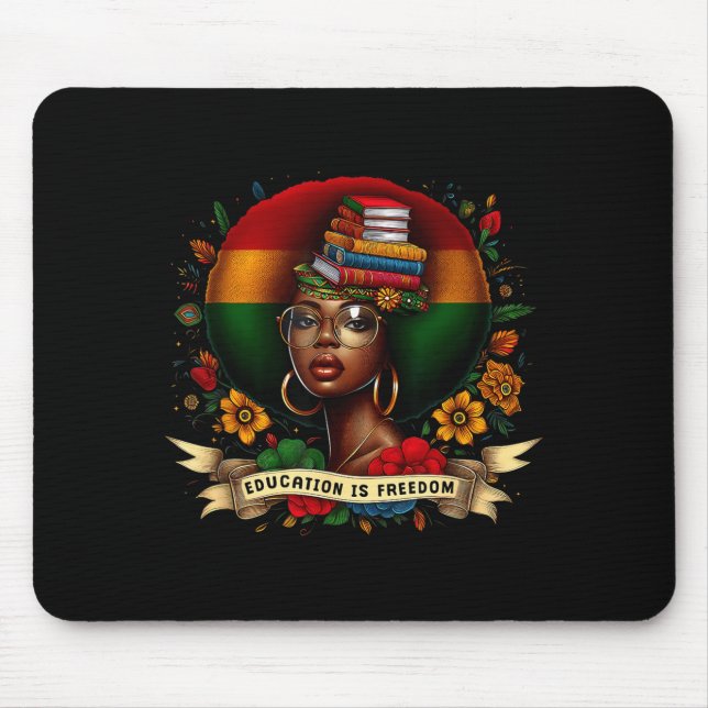 Education Freedom Black History Month Design Mouse Pad (Front)