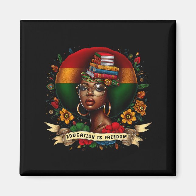 Education Freedom Black History Month Illustration Magnet (Front)