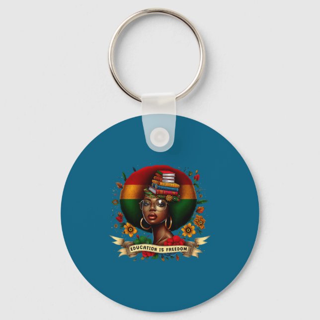 Education Freedom Black History Month Key Ring (Front)