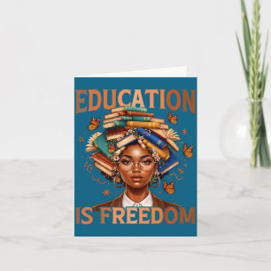 Education Freedom Black Teacher Books Illustration Card