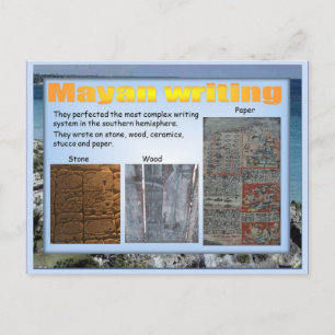 Education, History, Mayan writing Postcard