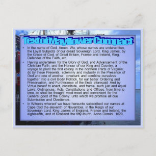 Education, History, Mayflower Contract Postcard