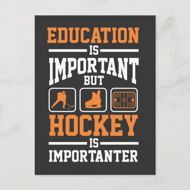 Education Ice Hockey Player Defence Forward Goalie Postcard (Front)