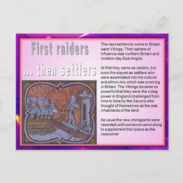 Education, Immigration, Vikings Postcard (Front)