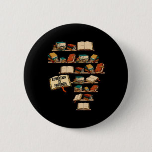 Education Is Freedom African Juneteenth Black Hist 6 Cm Round Badge