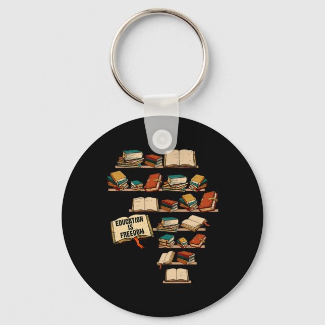 Education Is Freedom African Juneteenth Black Hist Key Ring (Front)