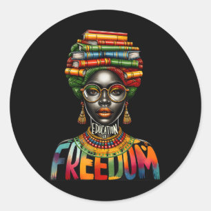 Education Is Freedom Black Girl Books Black Histor Classic Round Sticker