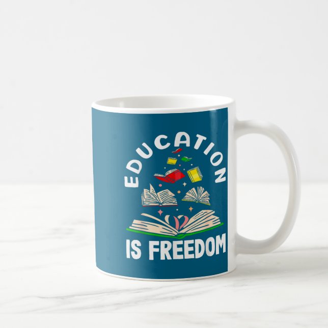 Education is freedom black history month  coffee mug (Right)