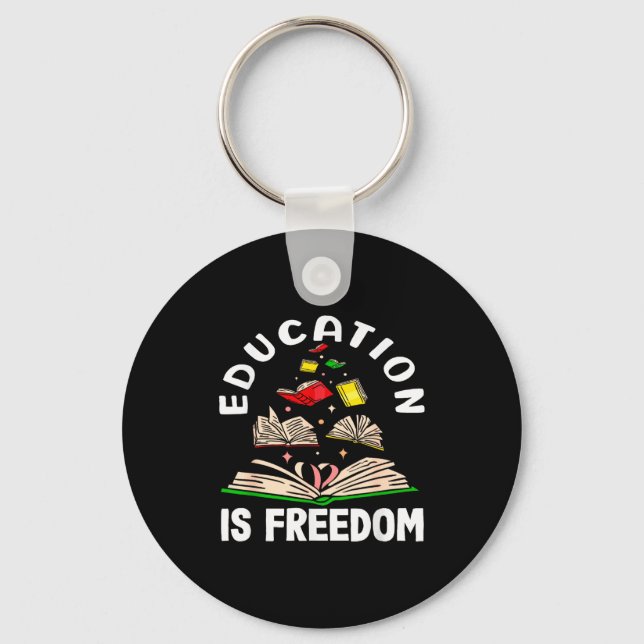 Education is freedom black history month  key ring (Front)