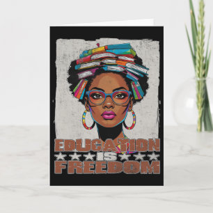 Education Is Freedom Black Teacher Books Black His Card